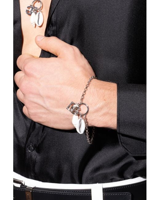 Dolce & Gabbana Metallic Charm Bracelet for men