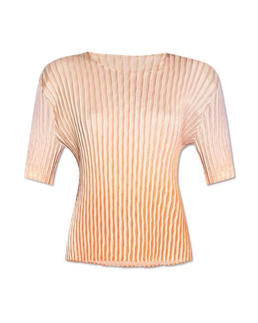 Issey Miyake Pink Pleated Top,