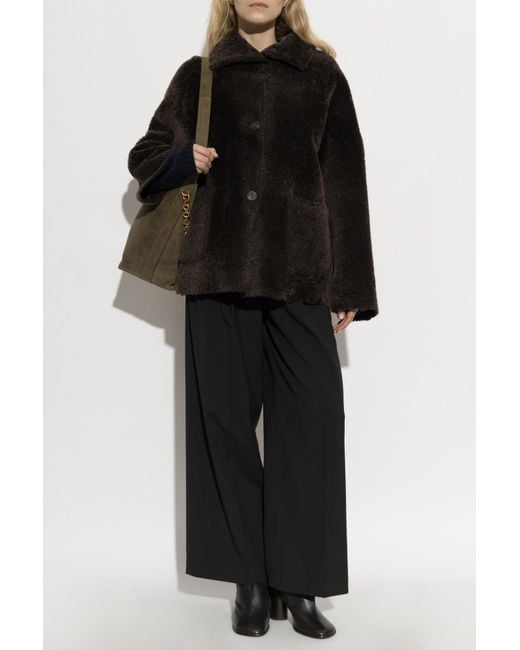 Arma Black Reversible Shearling Coat 'Isabella'