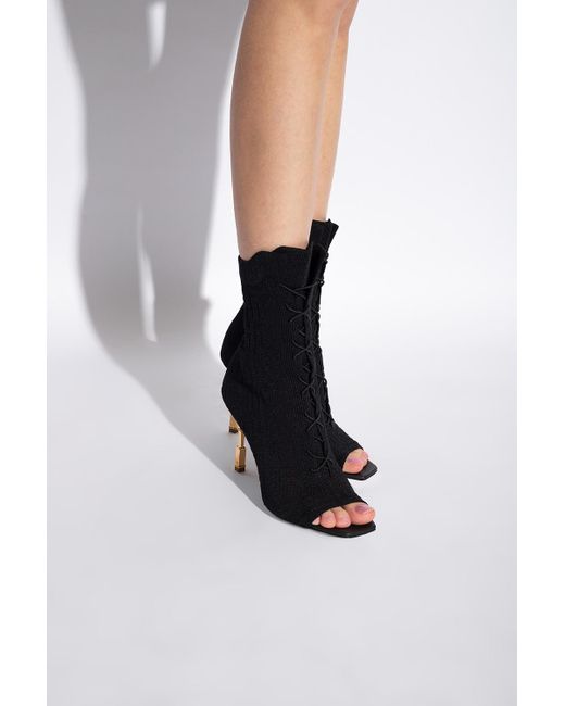 Balmain Black ‘Coin’ Heeled Ankle Boots
