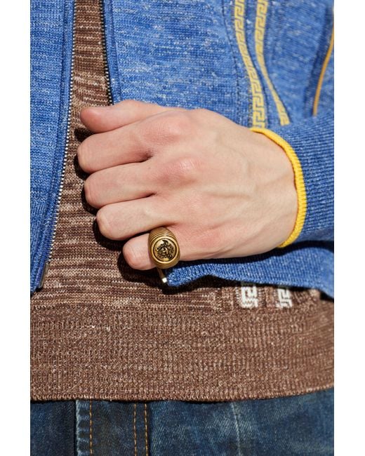 Versace Metallic Brass Ring