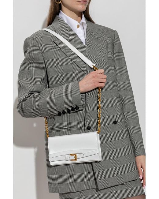 Balmain White Wallet On A Chain