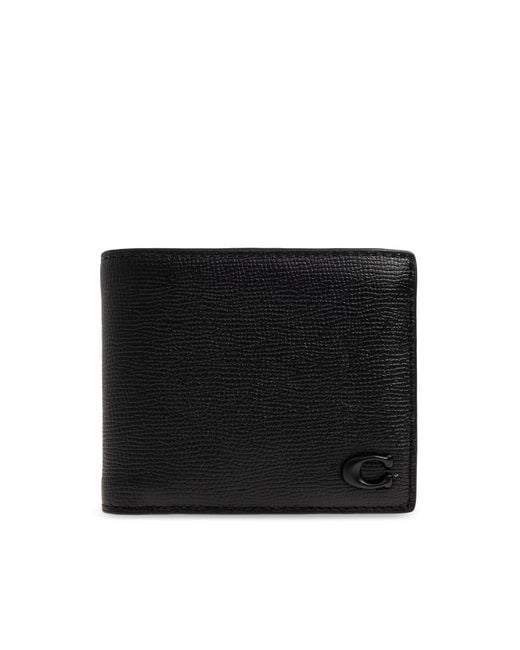 COACH Black Folded Wallet With Monogram for men