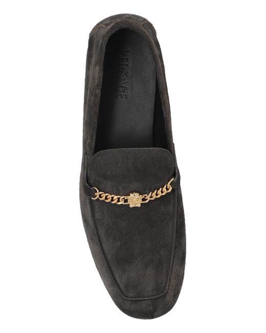 Versace Black Leather Shoes for men