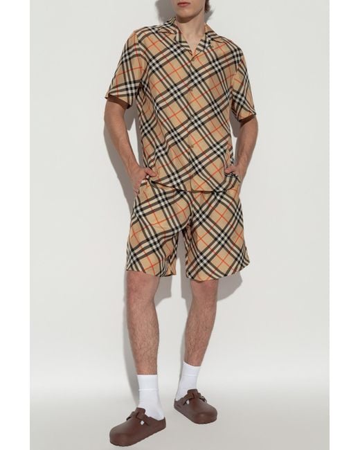 Burberry Natural Checkered Pattern Shirt for men