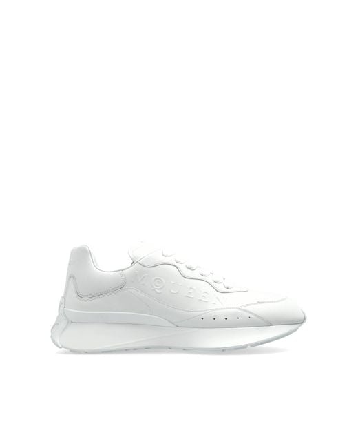 McQueen White Sports Shoes With Logo for men