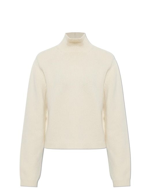 Rohe Natural Wool Turtleneck With Sewn-In Shoulder Pads