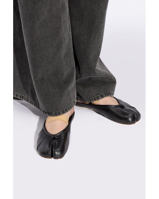 Maison Margiela White Leather Tabi Slides