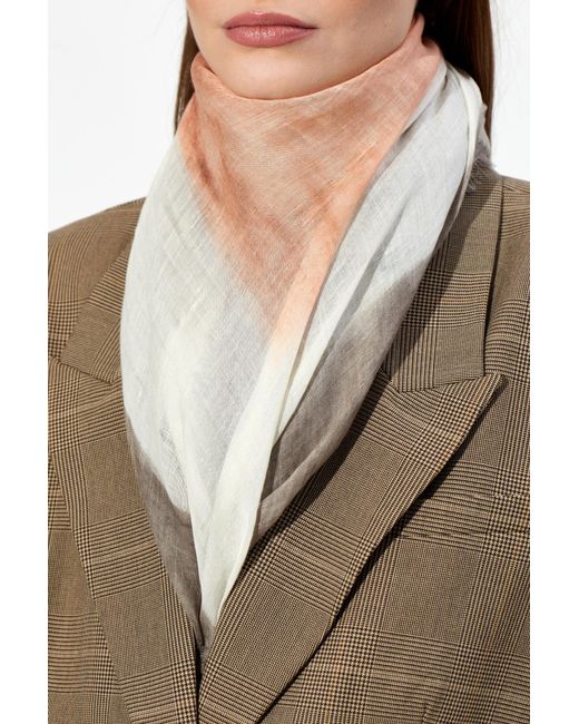 Emporio Armani White Scarf With Logo