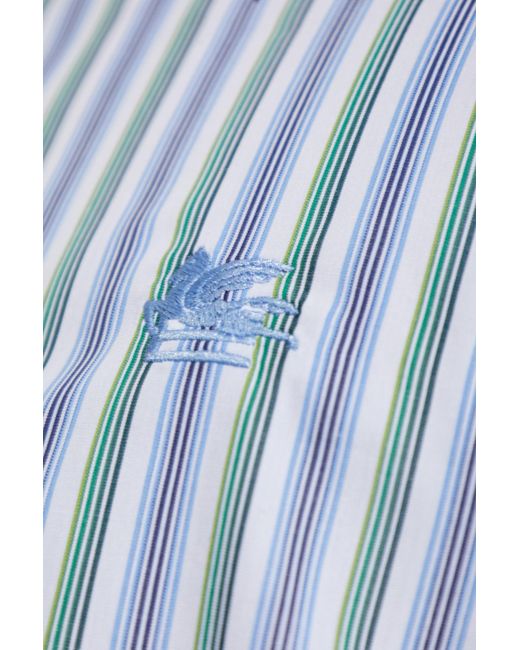 Etro Blue Shirt With Striped Pattern for men