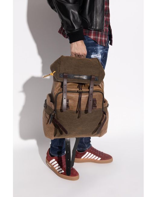 DSquared² Brown Backpack With Logo for men