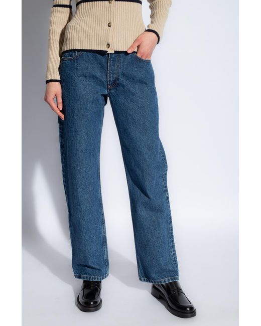 A.P.C. Blue 'relaxed' Straight Leg Jeans,