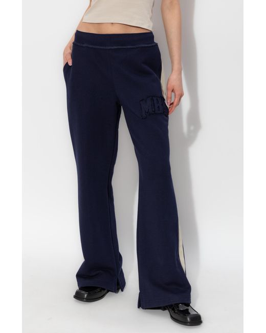 M I S B H V Blue Sweatpants With Logo