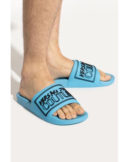Versace Jeans Couture Blue Logo Slides for men