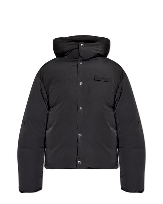 Jacquemus Black Insulated Jacket With Hood for men