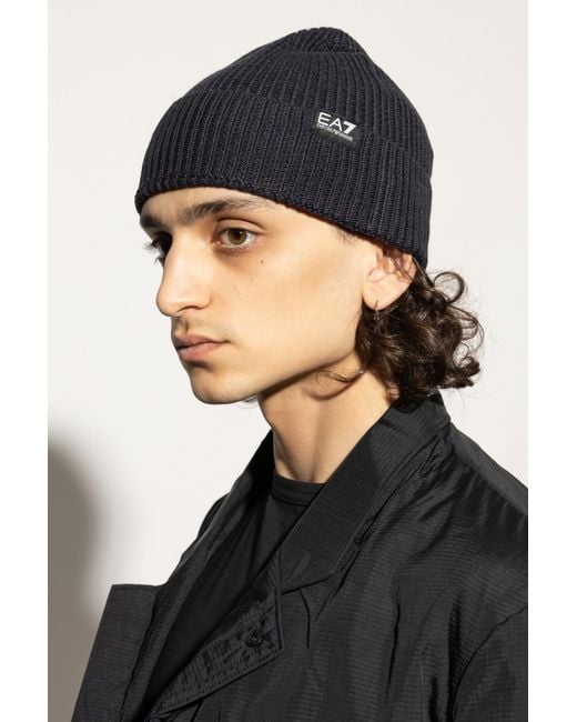 EA7 Black Cap With Logo Patch