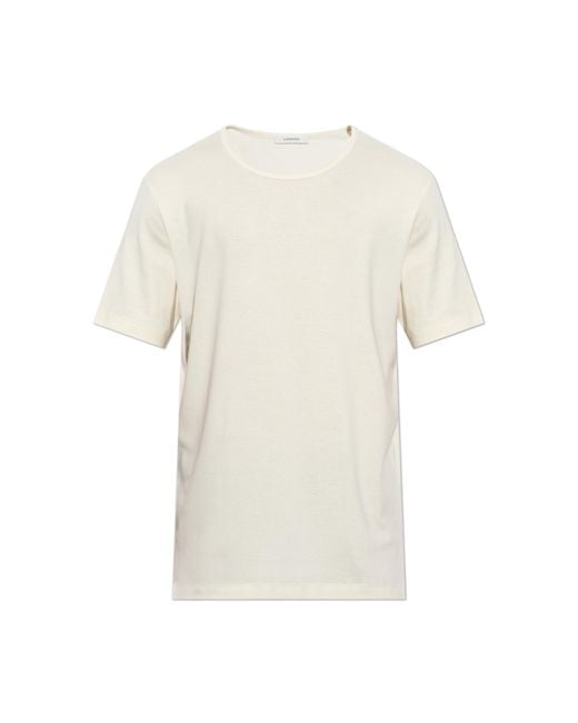 Lemaire White T-Shirt With A Round Neckline for men