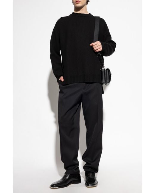 Jil Sander Black Wool Sweater for men