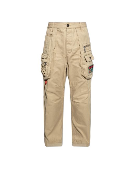 DSquared² Natural Pants With Patches for men