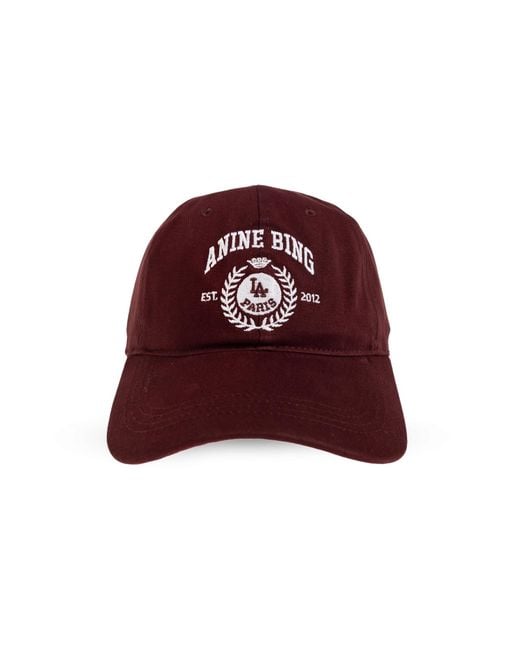 Anine Bing Red "Jeremy" Baseball Cap