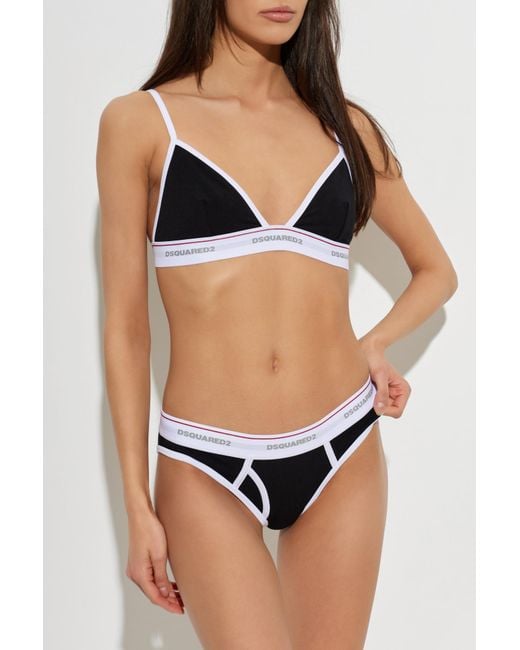 DSquared² Black Bra With Logo