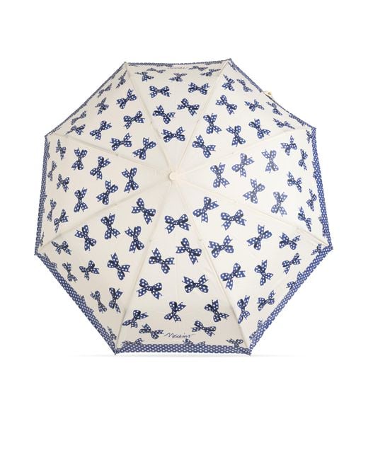 Moschino Natural Folding Umbrella With Print