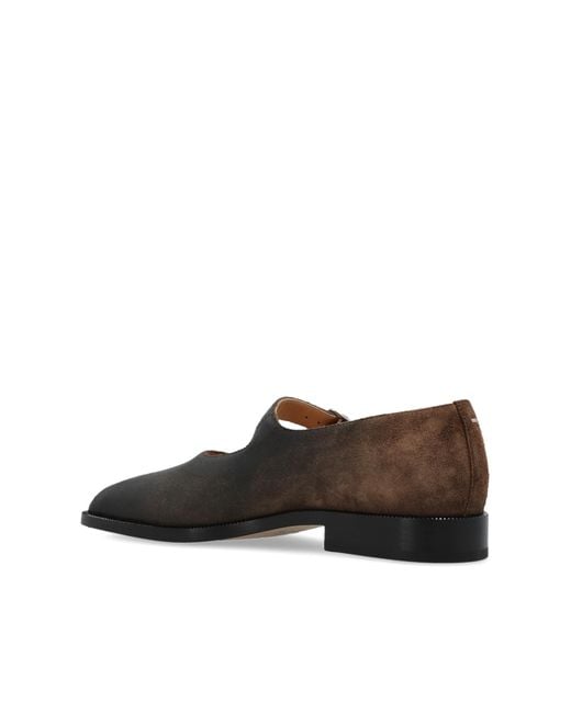 Maison Margiela Brown Leather Shoes With 'Tabi' Cut-Out