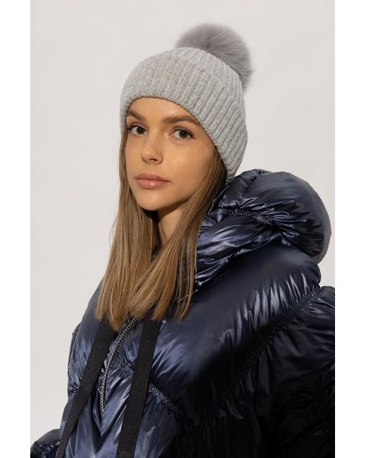 Yves Salomon Cashmere Beanie in Gray Lyst