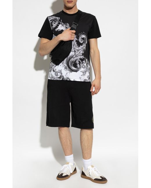 Versace Jeans Couture Black T-Shirt With "Barocco" Print for men