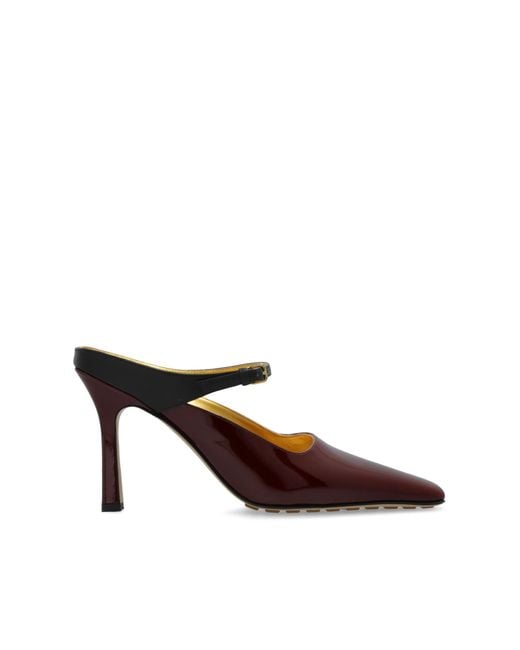 Bottega Veneta Red Heeled Mules 'Andrea'