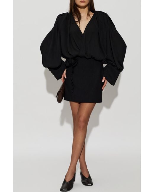 ROTATE BIRGER CHRISTENSEN Black Short Skirt With Appliqué