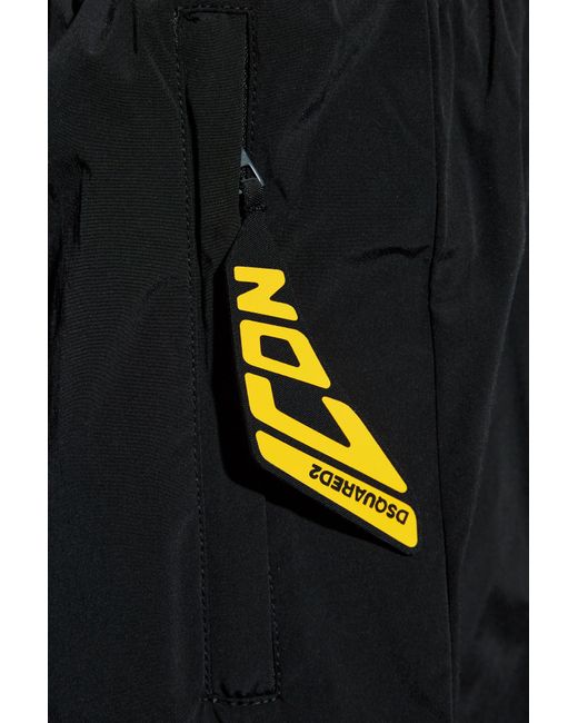 DSquared² Black Swim Shorts With Logo for men
