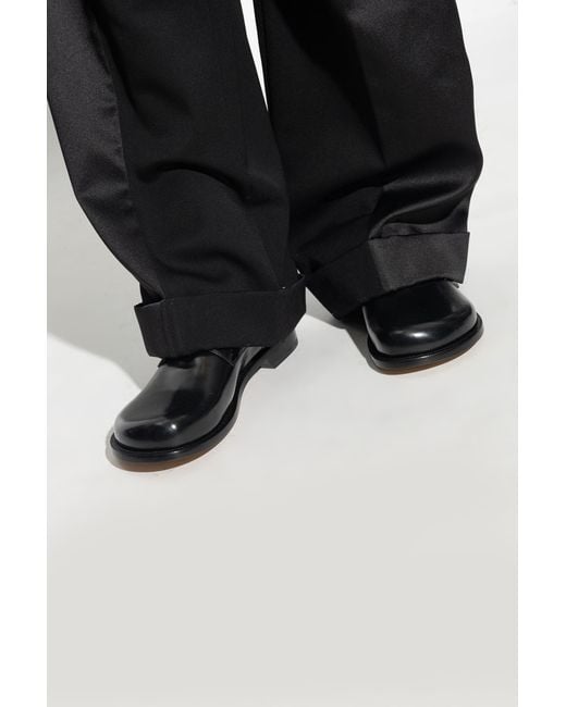 Loewe Black Leather Derby Shoes for men