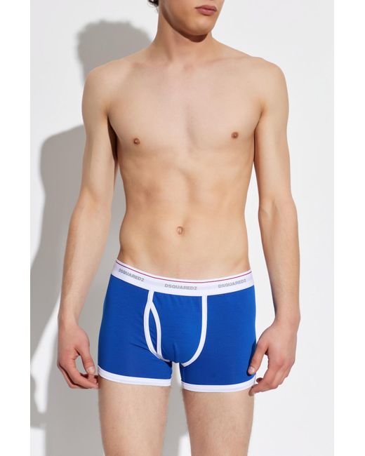 DSquared² Blue Boxers With Logo for men