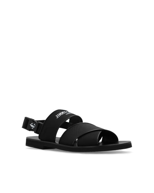 Jimmy Choo Black 'jude' Sandals With Logo, for men