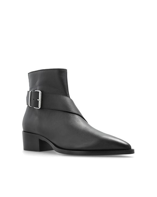 Alexander McQueen Black Leather Ankle Boots With Heels for men