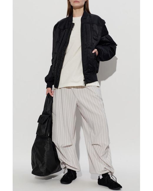 Y-3 Gray Striped Pattern Trousers