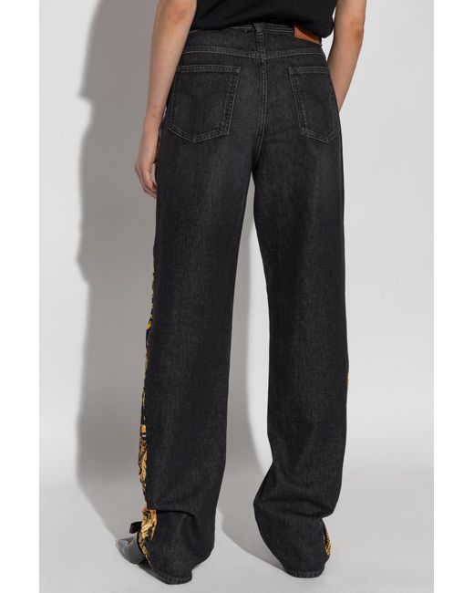 Versace Black Jeans With Barocco Motif