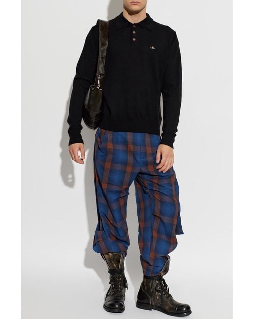 Vivienne Westwood Black Wool Polo 'Mark' for men