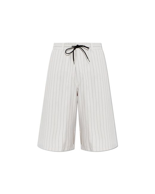 Y-3 White Striped Pattern Shorts for men