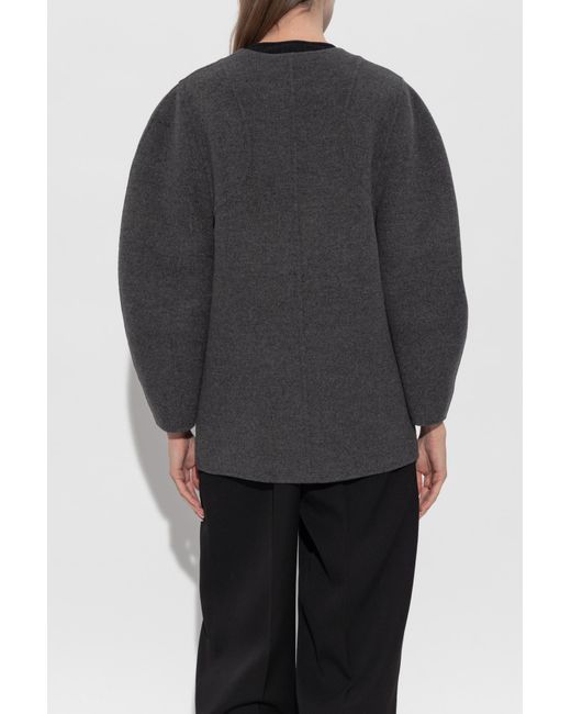 Fendi Black Wool Jacket With Fur Pockets