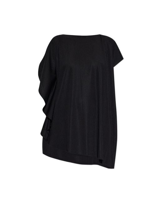 Pleats Please Issey Miyake Black Oversized Top