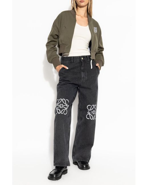 Loewe Straight Leg Jeans in Black | Lyst