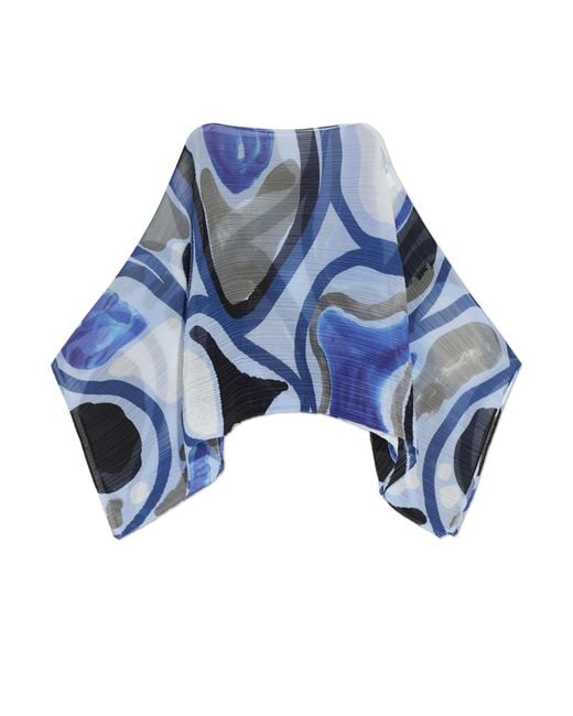 Pleats Please Issey Miyake Blue Pleated Top
