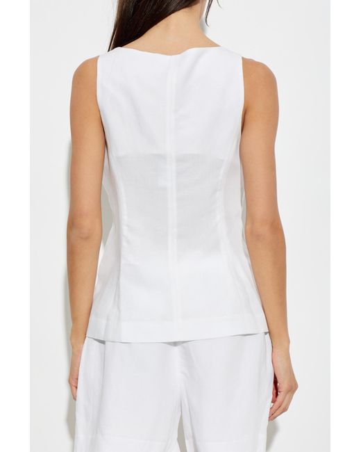 Rag & Bone White Vest With Decorative Flaps
