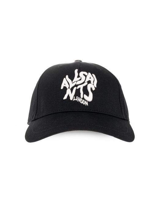 AllSaints Black Baseball Cap 'Orlando' for men