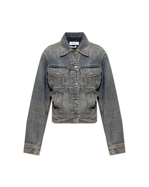 McQueen Gray Denim Jacket With 'Vintage' Effect