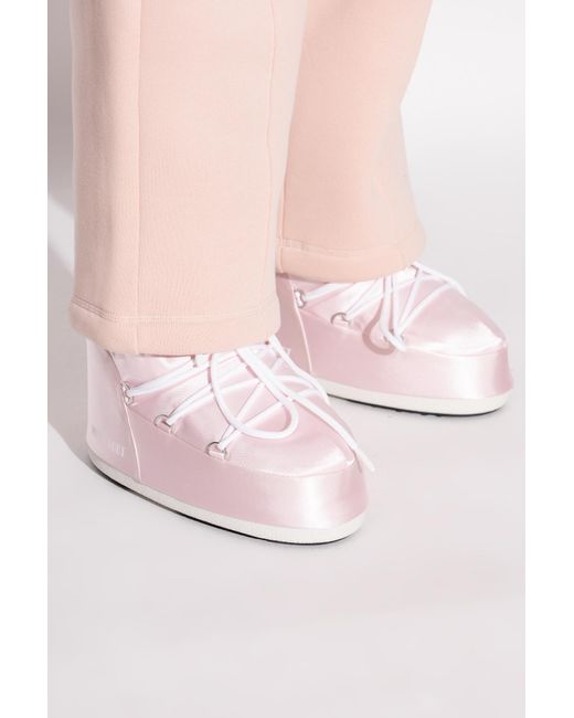 Moon Boot Pink Snow Boots 'Icon Low Pearly'