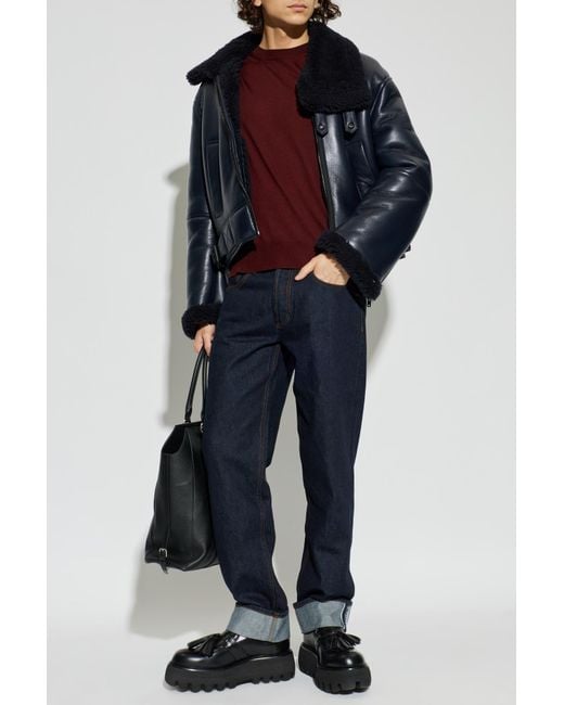 McQueen Red Wool Sweater With Logo for men