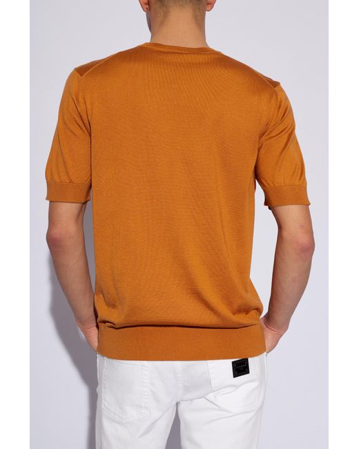 Dolce & Gabbana Orange Knit T-shirt, for men